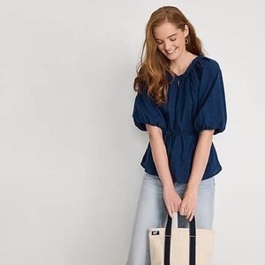 Women's Lace Trim Tie Waist Top